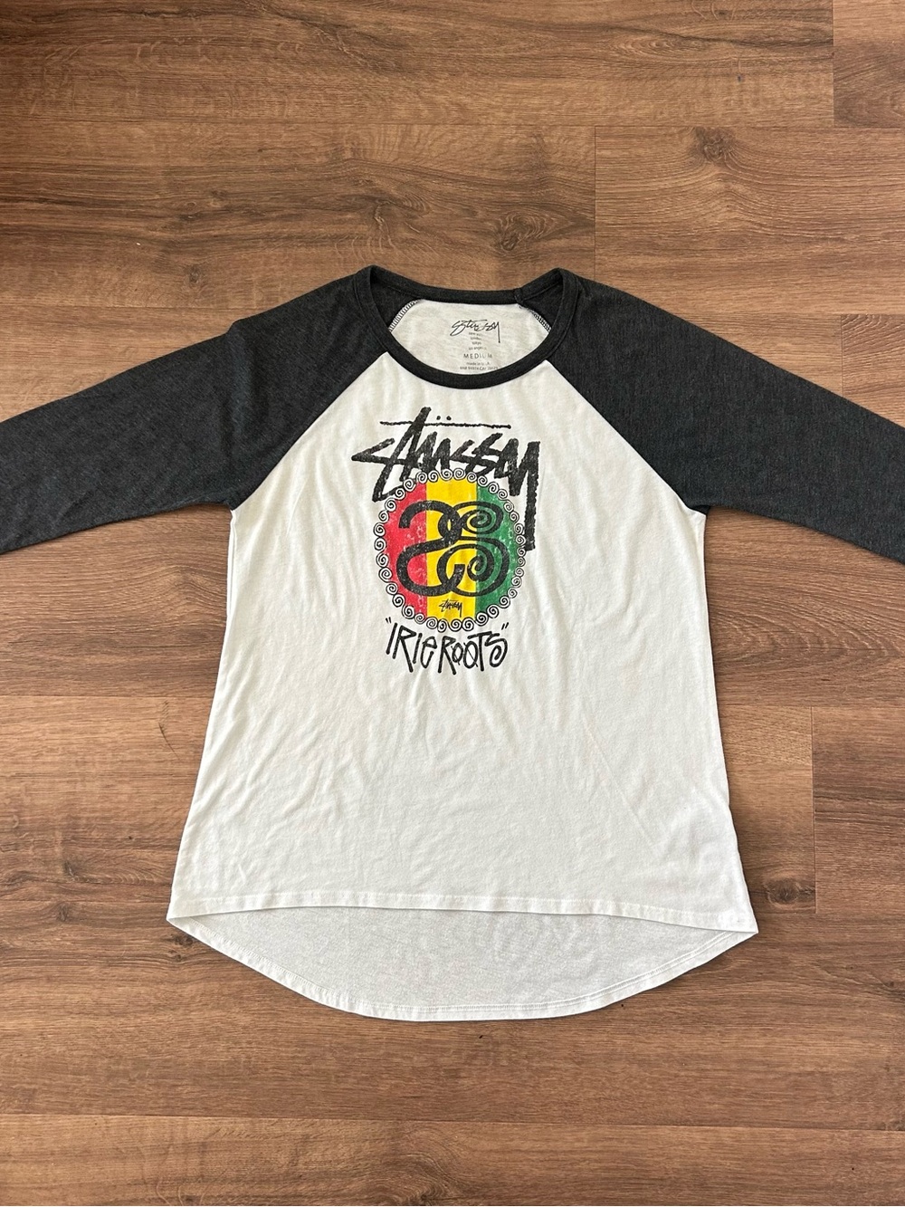 Stüssy Irie Roots Made in USA Raglan Tee Women’s M Y2K